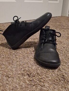 Vivo Barefoot Black Lace-Up Minimalist Ankle Boots